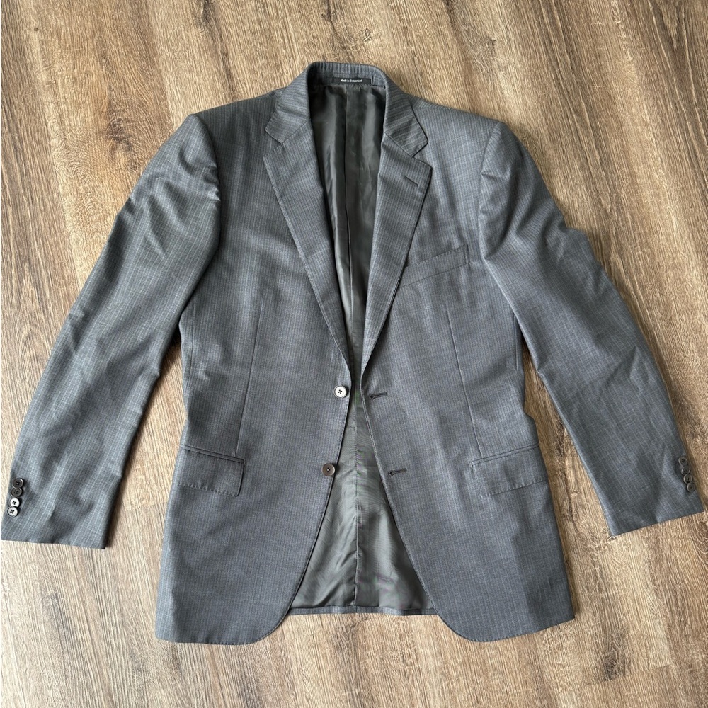 Zegna Grey and Navy Striped Blazer